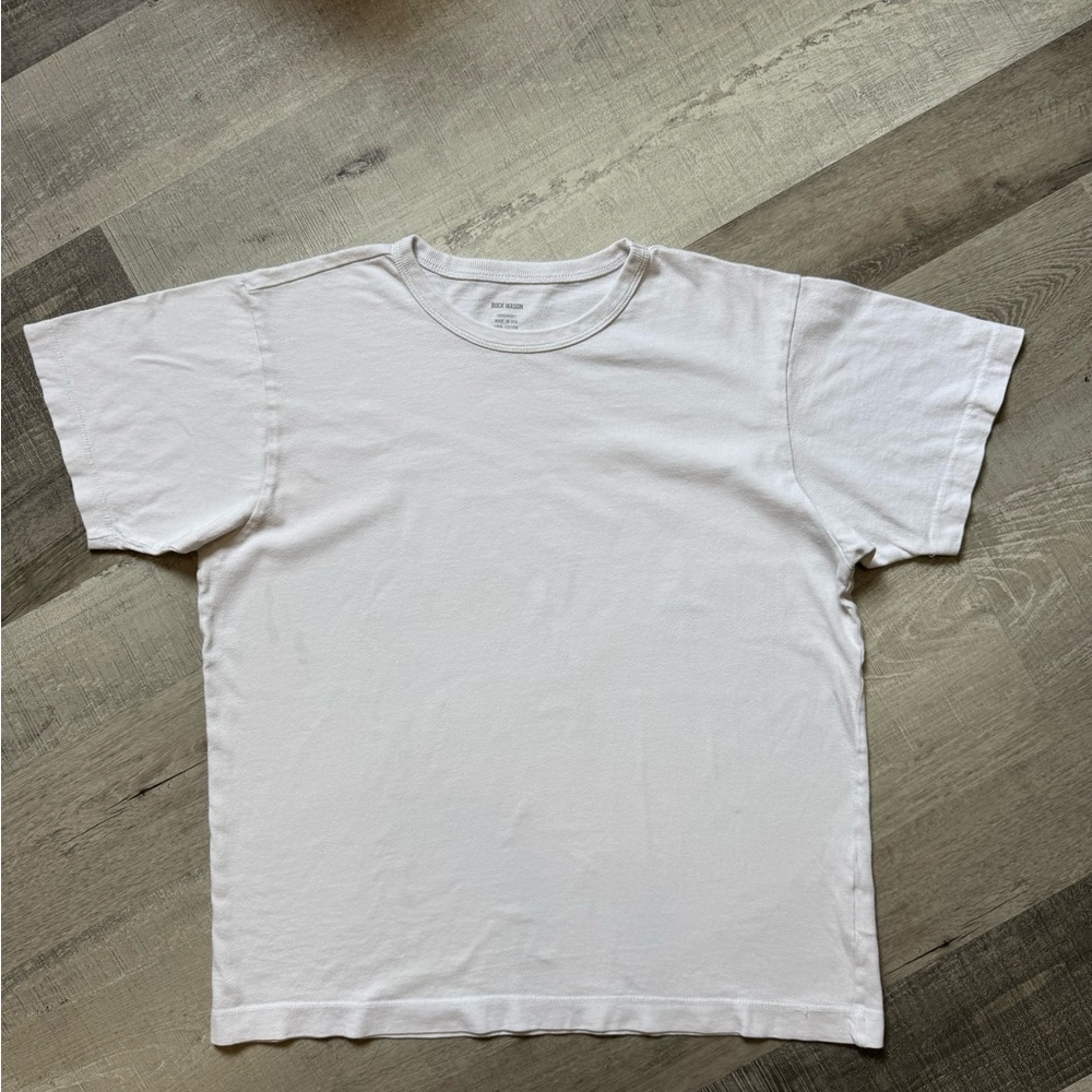 Buck Mason ToughKnit Off-White Short Sleeve T-Shirt Size L